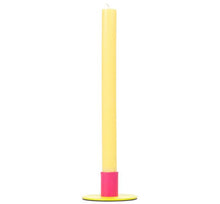 Load image into Gallery viewer, Two-Tone Sulphur & Neyron Pink Metal Candleholder