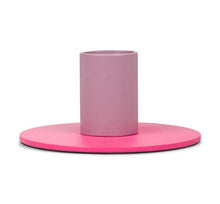 Load image into Gallery viewer, Two-Tone Venetian & Neyron Pink Metal Candleholder