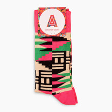 Load image into Gallery viewer, Afro Pop Scholar Socks Pink