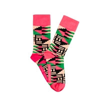 Load image into Gallery viewer, Afro Pop Scholar Socks Pink