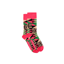 Load image into Gallery viewer, Afro Pop Scholar Socks Pink