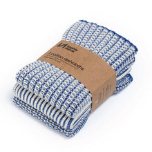 Load image into Gallery viewer, Reusable & Eco-Friendly Cotton Dishcloths: Textured Cobalt