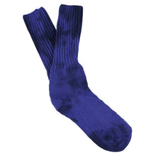 Load image into Gallery viewer, ESCUYER. Tie Dye Socks - Black / Strong Blue