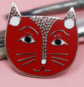 Yayoi Catsama Cat Artist Pin