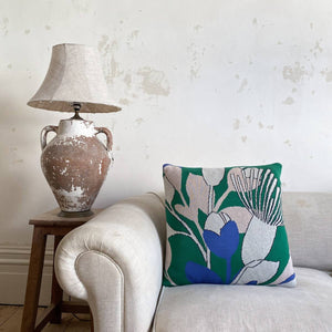 Cotton Knit Throw Pillow/Cushion : Bud Green