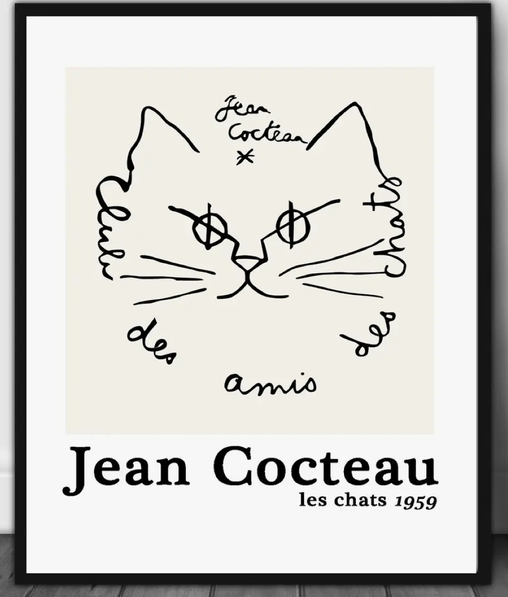 Jean Cocteau Cat Print