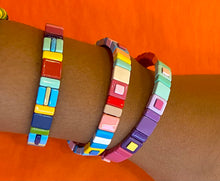 Load image into Gallery viewer, Colour Block Enamel Tile Bracelets
