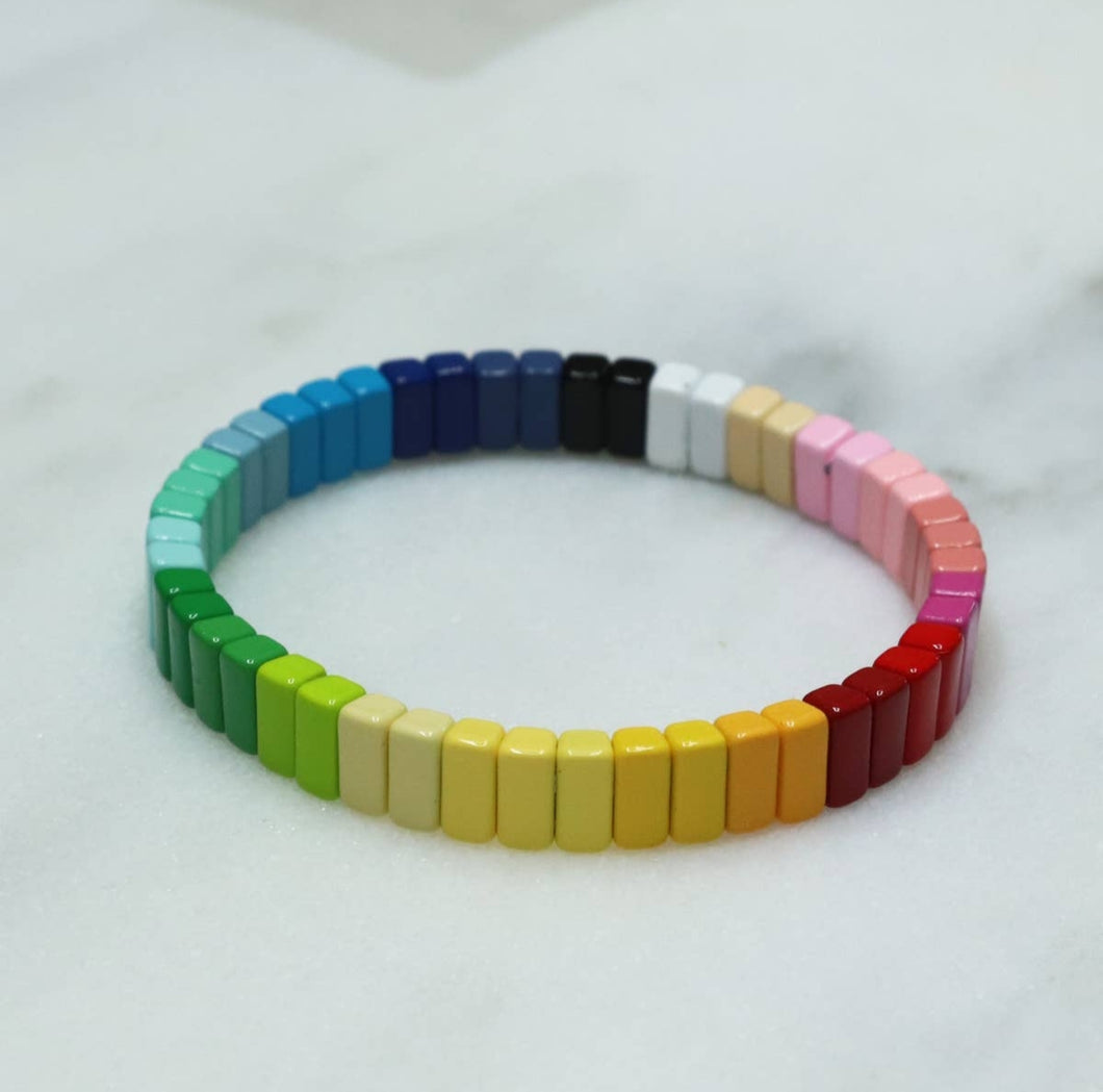 Enamel tile bracelet