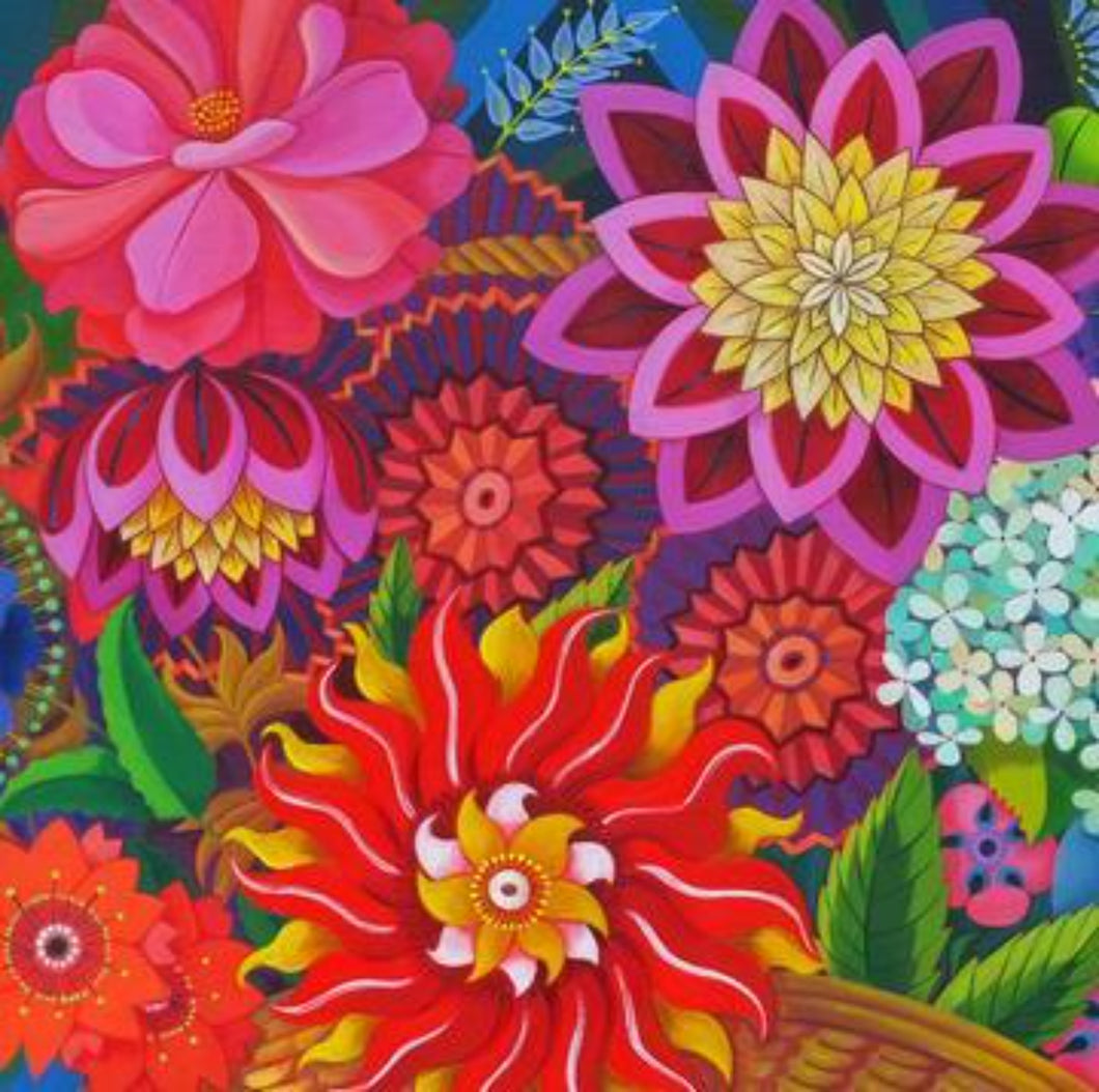 'Bright blooms' card
