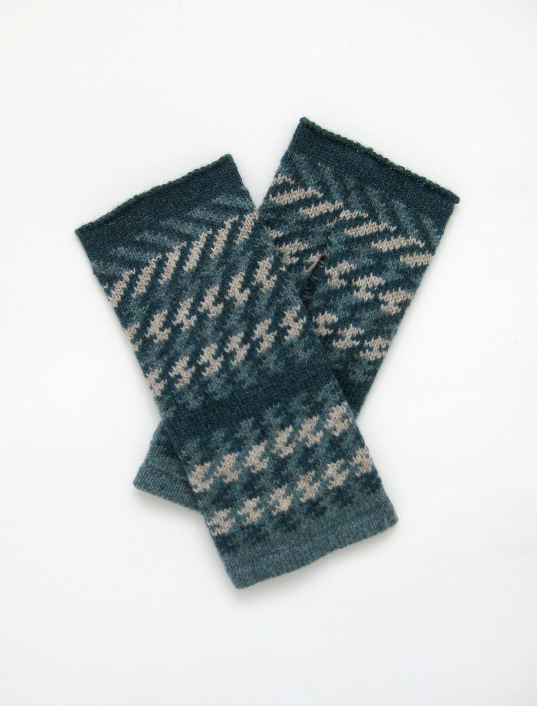 Ebb wool fingerless gloves - Caspian