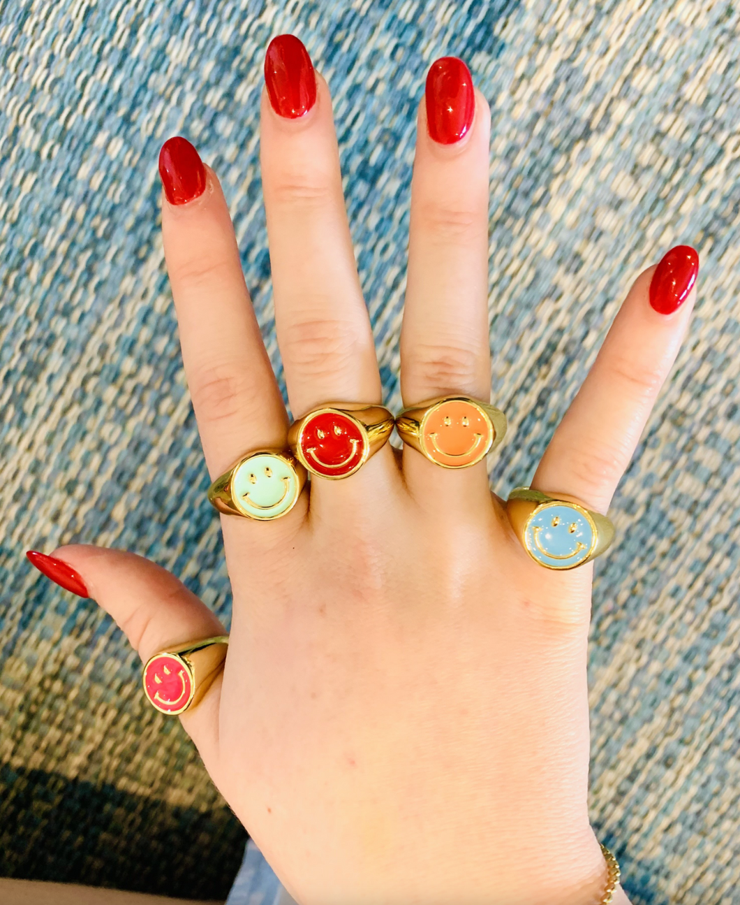 Smiley Face Ring - Yellow
