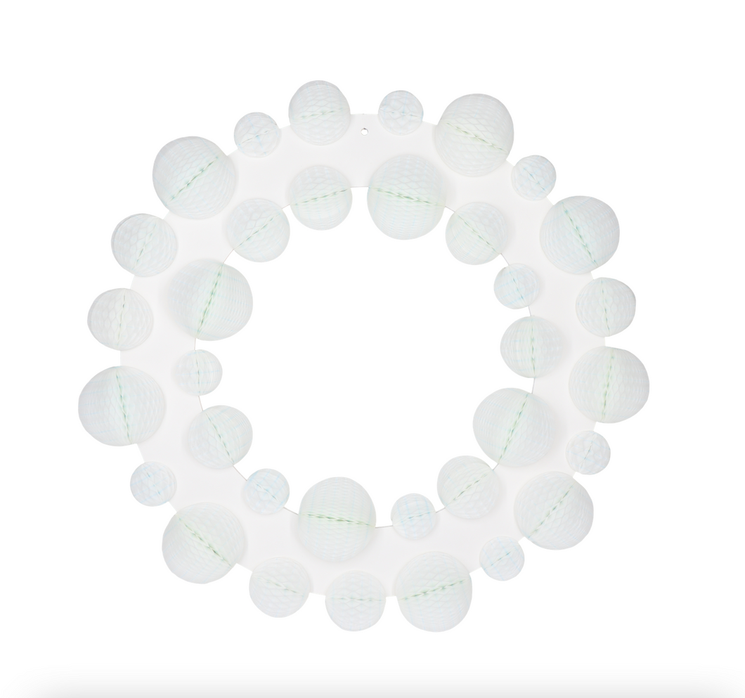 Paper Dreams - Honeycomb ball wreath 40cm - White