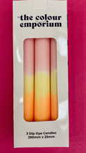 Load image into Gallery viewer, Dip dyed candles- Buttercream Peony (pack of three)
