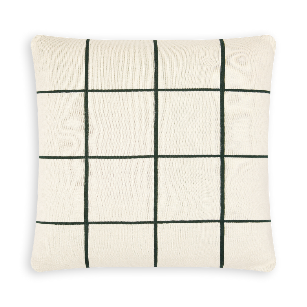 Grid Cushion- Forest. Including duck feather pad  (Sophie Home)