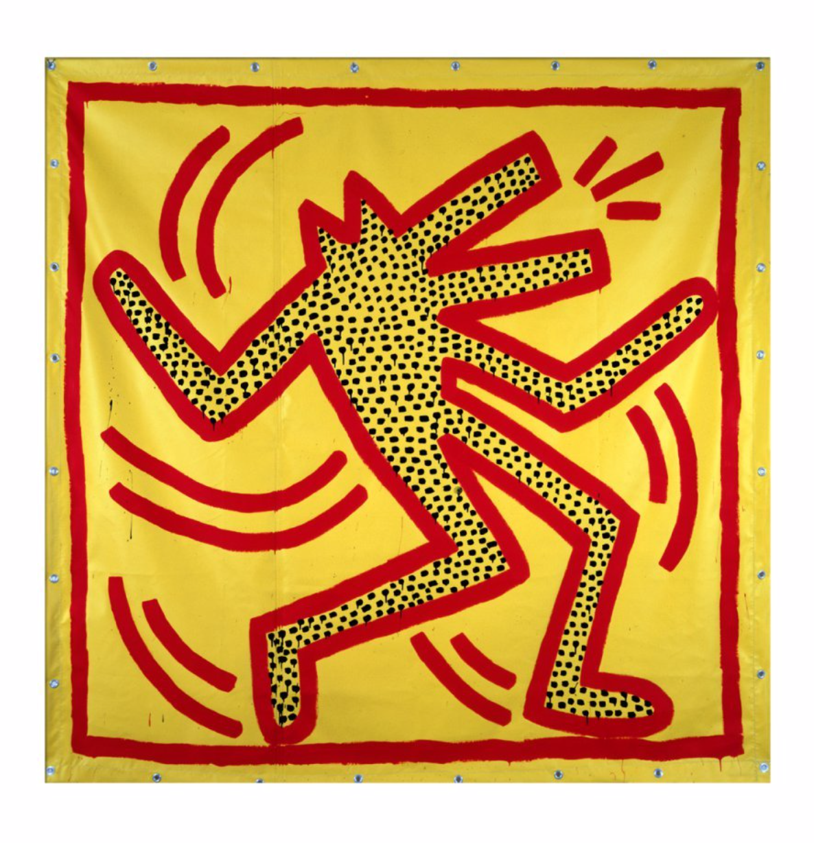 Keith Haring - Untitled, 1982 (red dog on yellow) – Circus Brixton Ltd