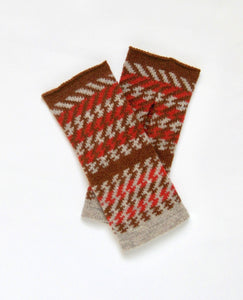Ebb wool fingerless gloves - Chestnut