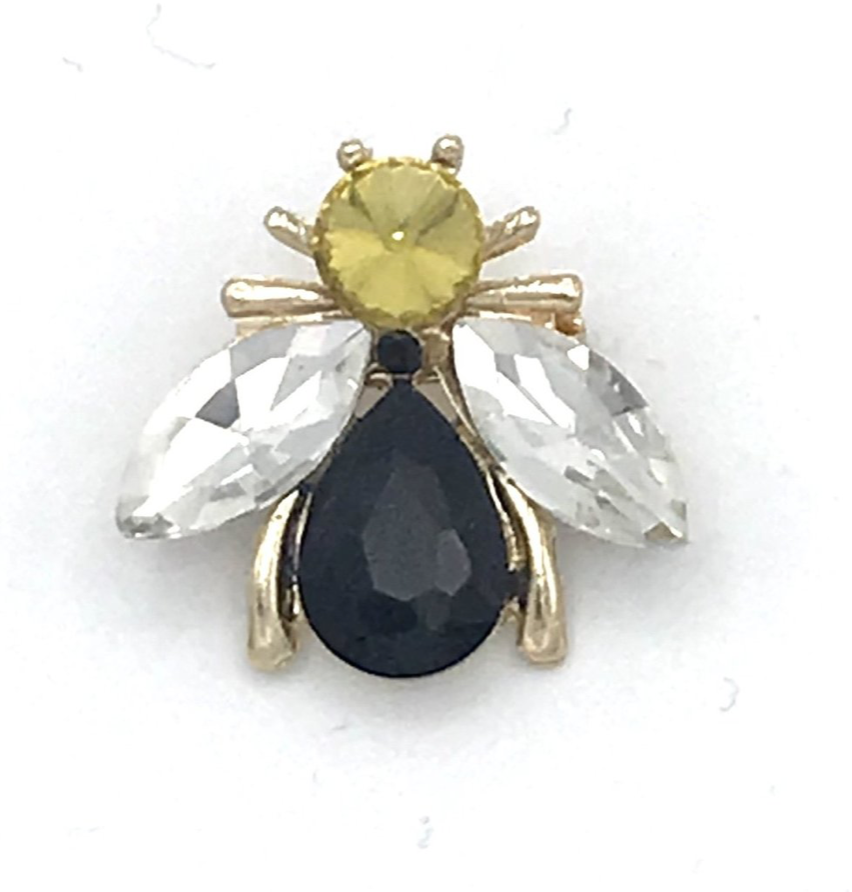 Luna bee pin black - recycled glass