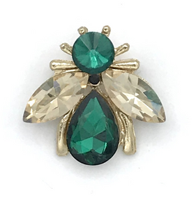 Luna bee pin green - recycled glass