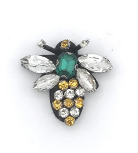 Queen bee pin green - recycled glass