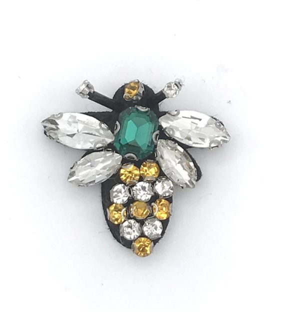 Queen bee pin green - recycled glass